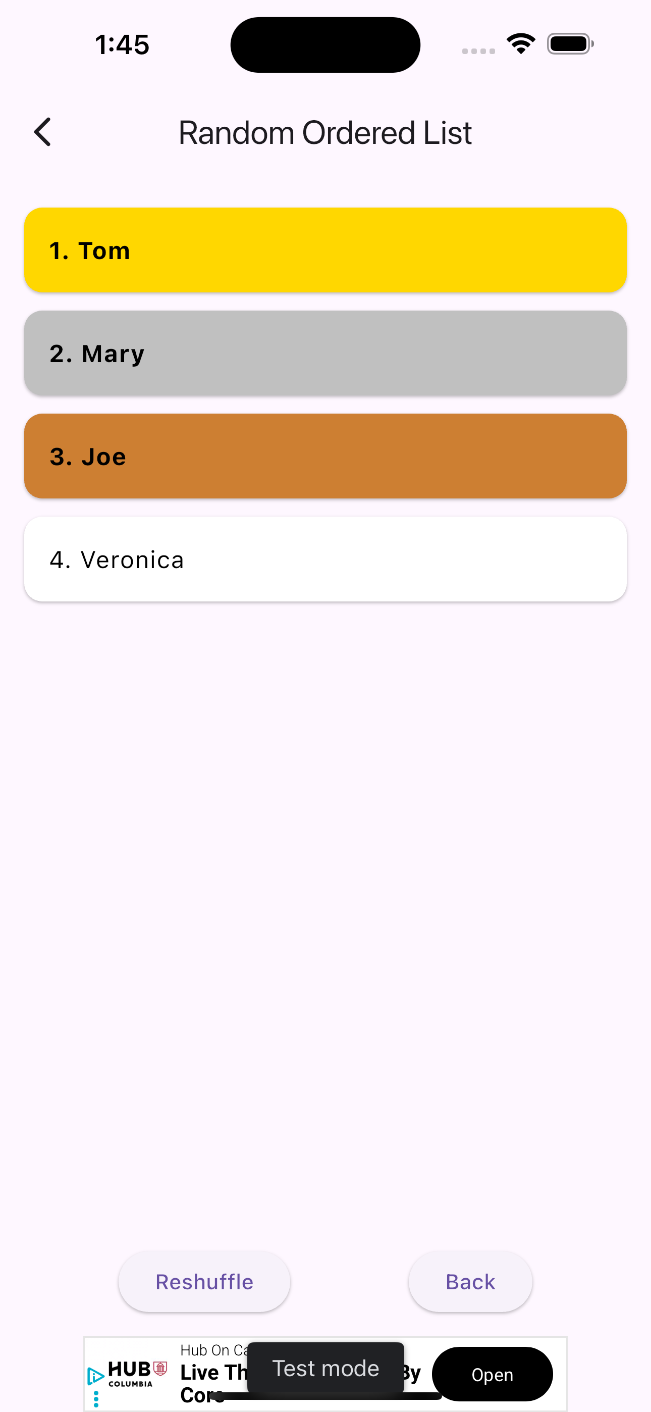 Randomizer app screenshot 3