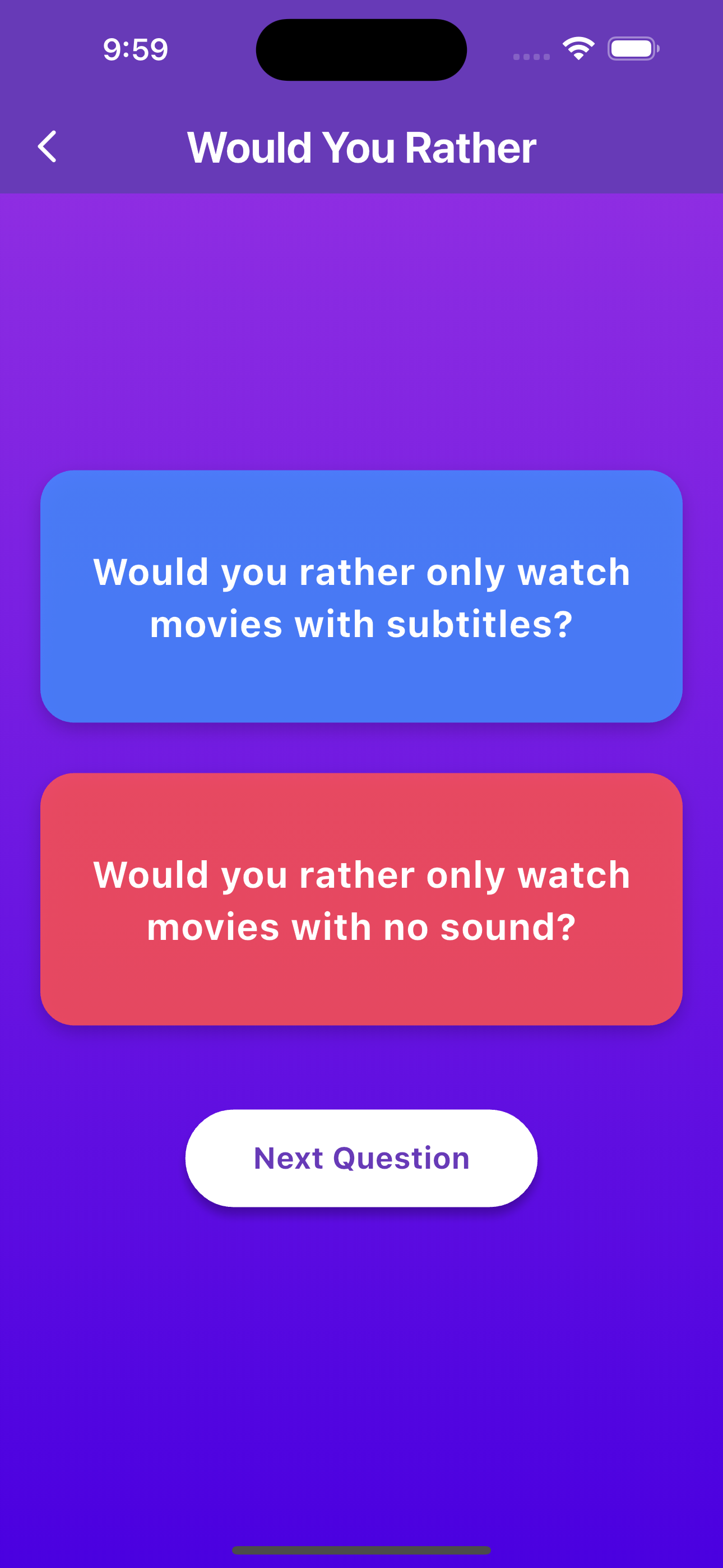 Quick Would You Rather screenshot 2
